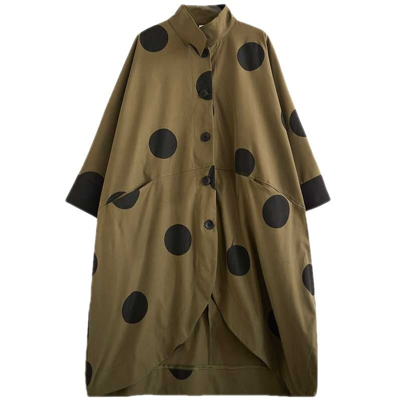 Spotted raincoat in Olive