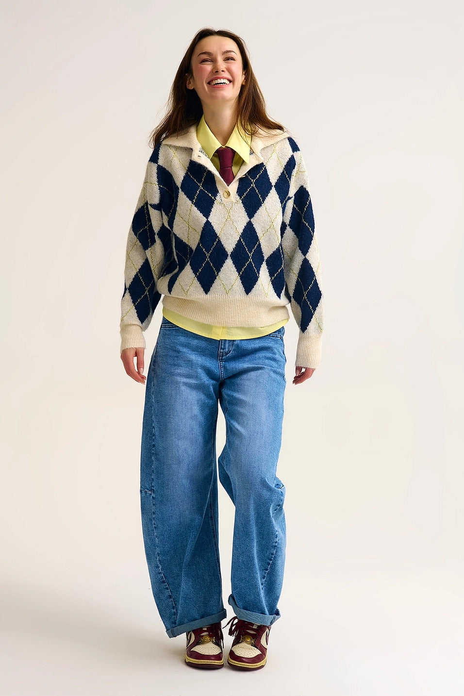 Collared Diamond Sweater