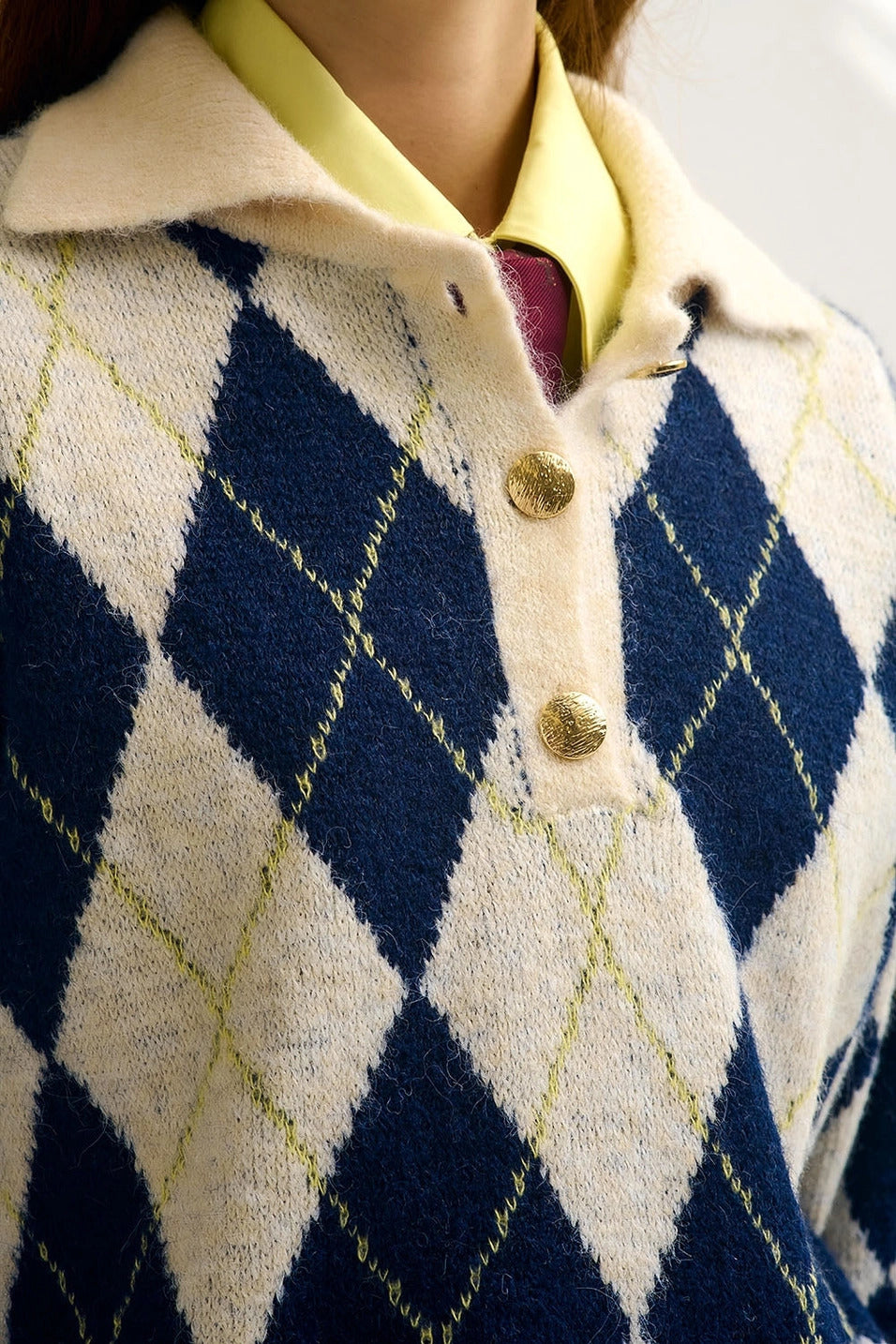 Collared Diamond Sweater