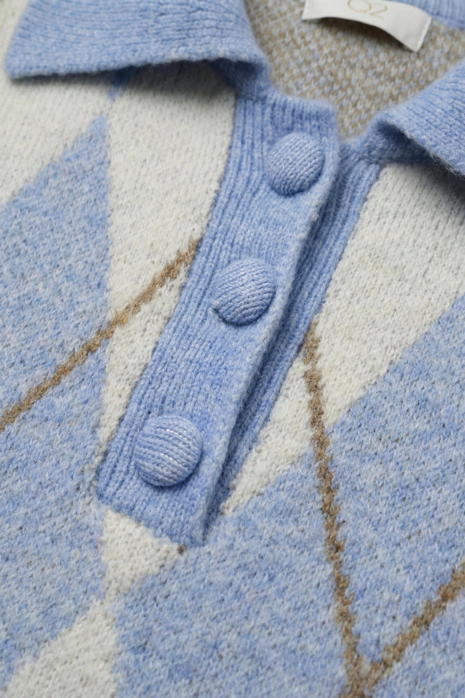 Collared Light Blue Diamond Sweater